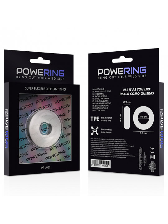 POWERING - ANELLO PER PENE SUPER FLESSIBILE E RESISTENTE 3,5 CM TRASPARENTE