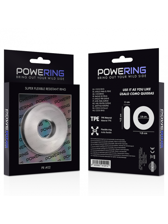 POWERING - ANELLO PER PENE SUPER FLESSIBILE E RESISTENTE 4,5 CM TRASPARENTE