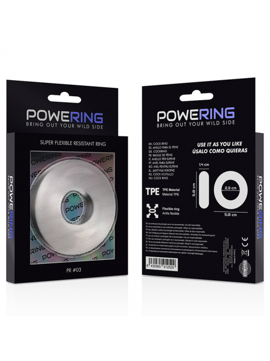 POWERING - ANELLO PER PENE SUPER FLESSIBILE E RESISTENTE 5CM PR03 TRASPARENTE