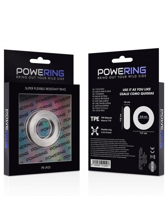 POWERING - ANELLO PER PENE SUPER FLESSIBILE E RESISTENTE 4,8 CM PR05 TRASPARENTE