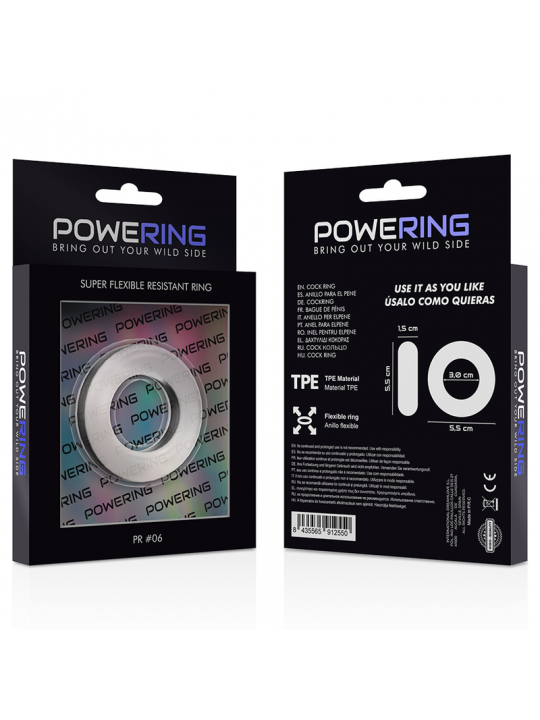 POWERING - ANELLO PER PENE SUPER FLESSIBILE E RESISTENTE 5,5 CM PR06 TRASPARENTE