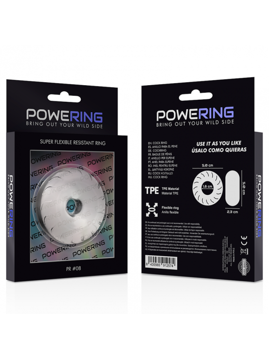 POWERING - ANELLO PER PENE SUPER FLESSIBILE E RESISTENTE 5CM PR08 TRASPARENTE