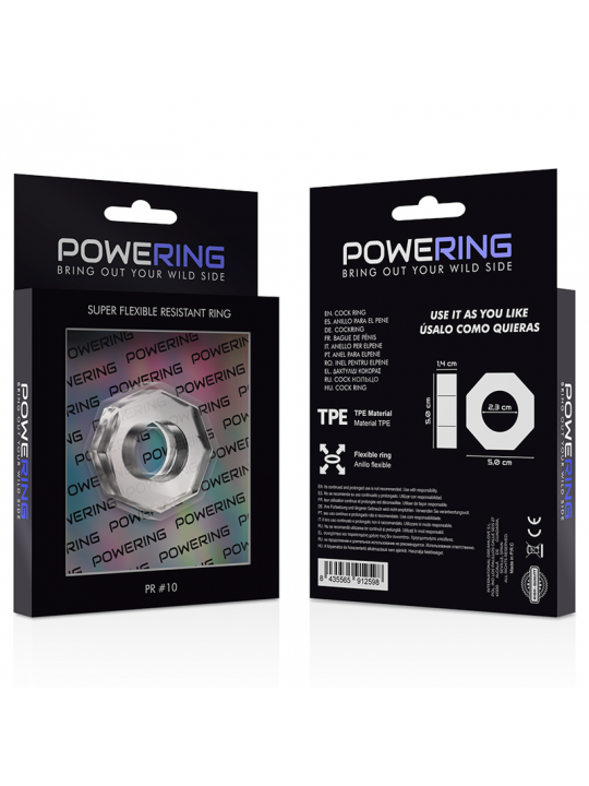 POWERING - ANELLO PER PENE SUPER FLESSIBILE E RESISTENTE 5CM PR10 TRASPARENTE