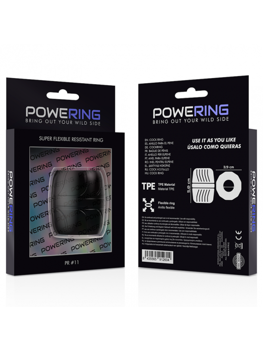 POWERING - ANELLO PER PENE SUPER FLESSIBILE E RESISTENTE 5 CM PR11 NERO