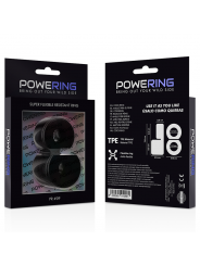 POWERING - ANELLO PER DOPPIO PENE SUPER FLESSIBILE E RESISTENTE PR09 NERO