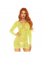 LEG AVENUE - MINIABITOIN PIZZO ALLUNCINETTO MANICA LUNGA NEON TAGLIA UNICA