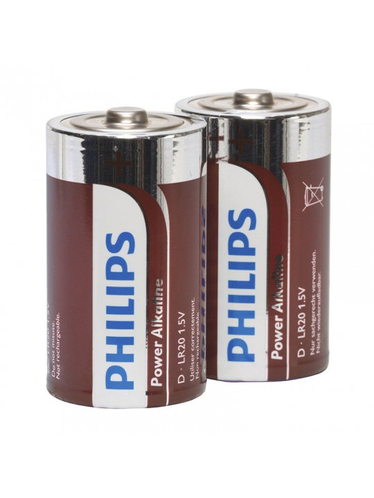 PHILIPS - POWER ALKALINE PILA D LR20 BLISTER * 2