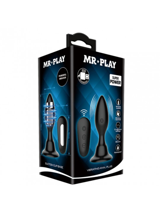 MR PLAY - PLUG ANALE CON TELECOMANDO VIBRAZIONE NERO