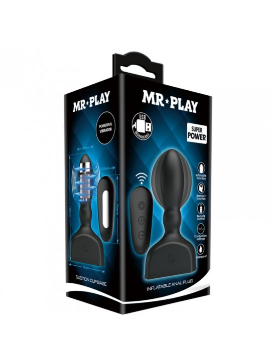 MR PLAY - TELECOMANDO PLUG ANALE GONFIABILE NERO