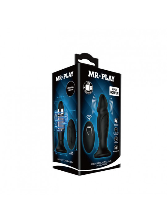 MR PLAY - PLUG ANALE CON TELECOMANDO VIBRAZIONE NERO