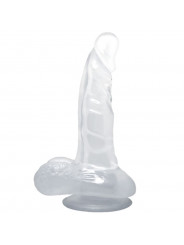 BAILE - DILDO REALISTICO CON VENTOSA E TESTICOLI 16.7 CM TRASPARENTE