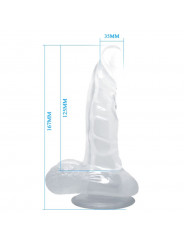 BAILE - DILDO REALISTICO CON VENTOSA E TESTICOLI 16.7 CM TRASPARENTE