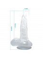 BAILE - DILDO REALISTICO CON VENTOSA E TESTICOLI 16.7 CM TRASPARENTE