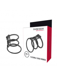 DARKNESS - SET DI 3 ANELLI PER PENE FLESSIBILI