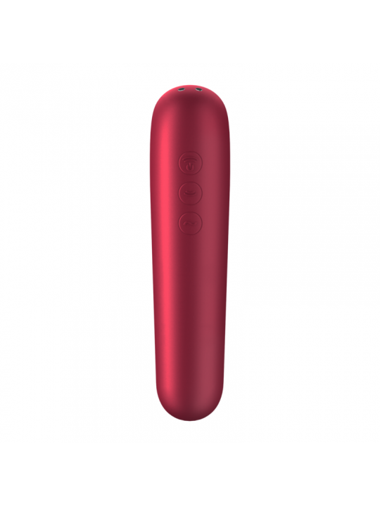 SATISFYER - VIBRATORE E VENTOSA DUAL LOVE CON ARIA PULSATA ROSSO