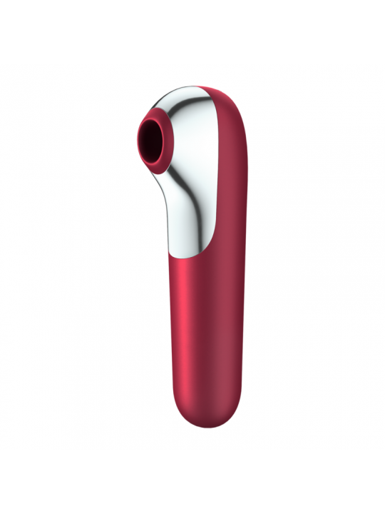 SATISFYER - VIBRATORE E VENTOSA DUAL LOVE CON ARIA PULSATA ROSSO