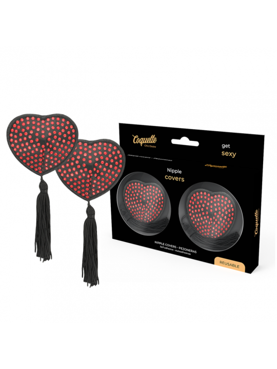 COQUETTE CHIC DESIRE - COPRI CAPEZZOLI CUORE NERO / ROSSO