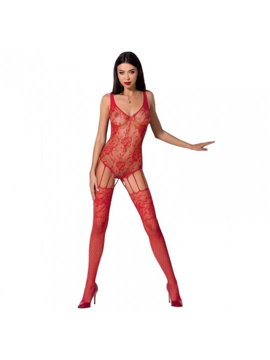 PASSION - WOMAN BS074 BODYSTOCKING TAGLIA UNICA ROSSO