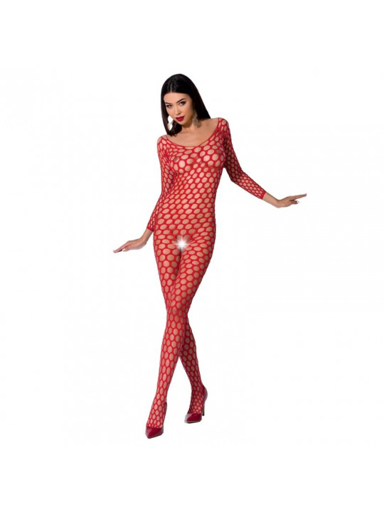 PASSION - WOMAN BS077 BODYSTOCKING TAGLIA UNICA ROSSO