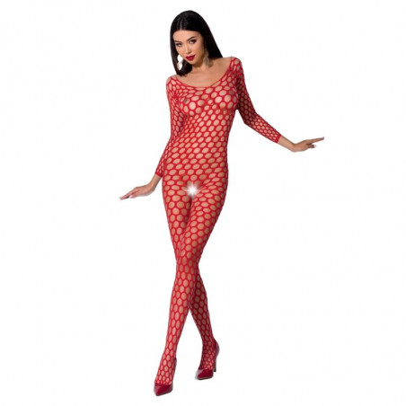 PASSION - WOMAN BS077 BODYSTOCKING TAGLIA UNICA ROSSO