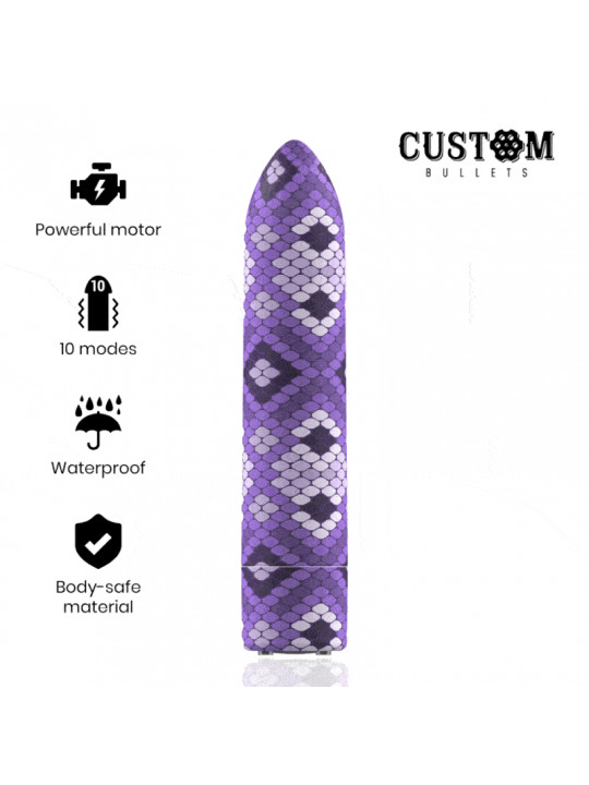 CUSTOM BULLETS - RECHARGEABLE SNAKE PURPLE MAGNETIC BULLET 10V