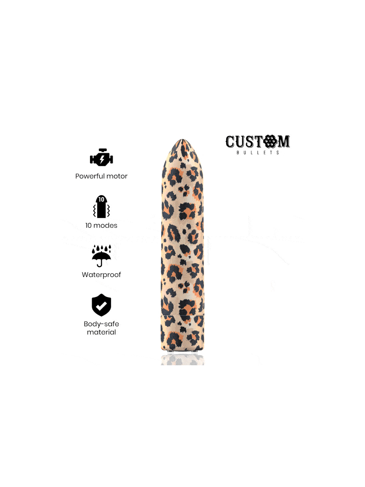 CUSTOM BULLETS - PERSONALIZZATI RICARICABILI LEOPARD 10 INTENSITÀ