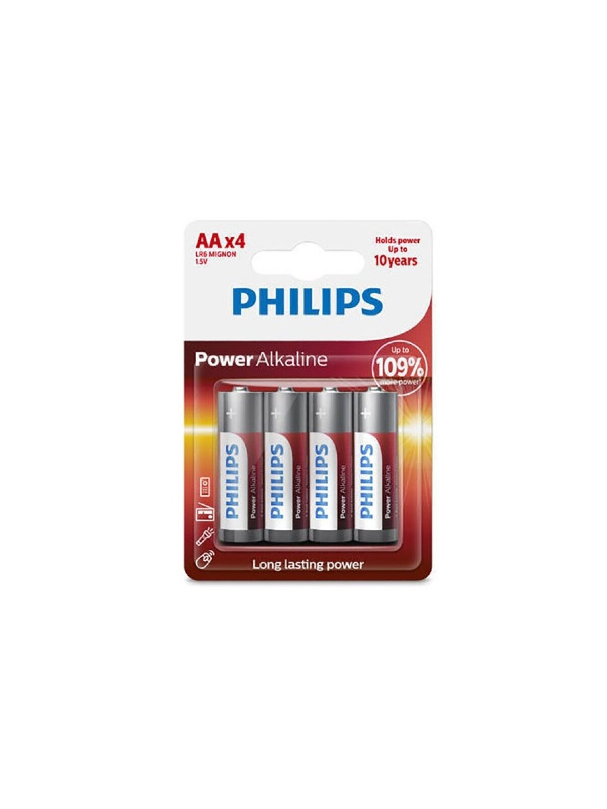 PHILIPS - POWER BATTERIA ALCALINA AA LR6 BLISTER * 4