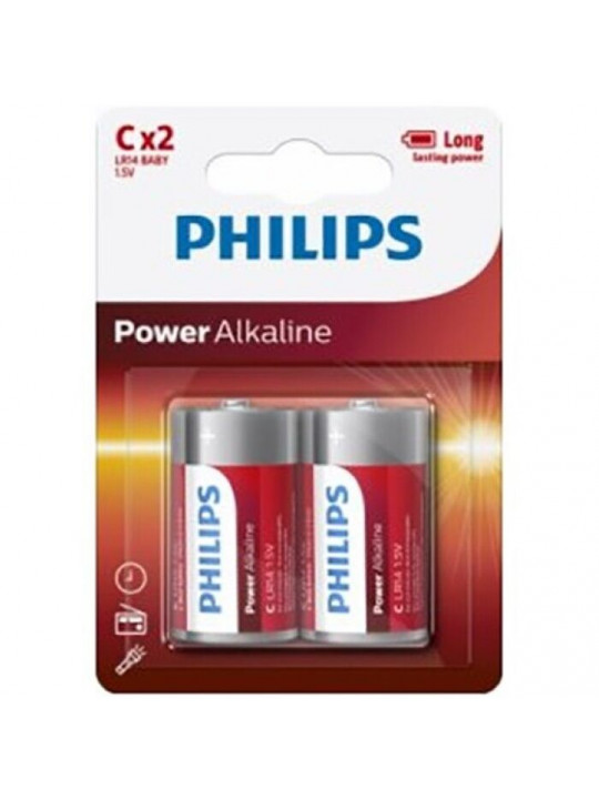 PHILIPS - POWER ALKALINE PILA C LR14 BLISTER * 2