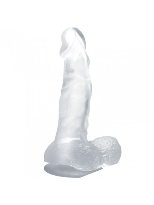 BAILE - DILDO REALISTICO CON VENTOSA E TESTICOLI 16.7 CM TRASPARENTE