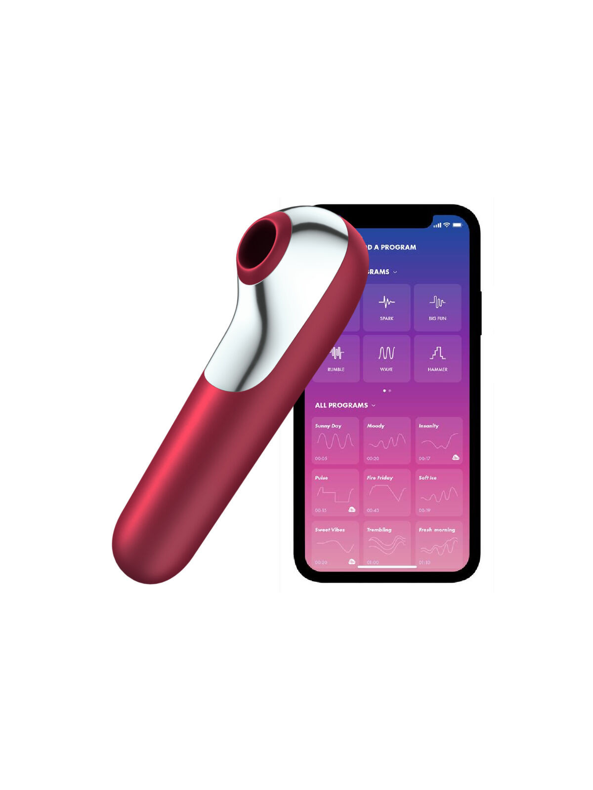 SATISFYER - VIBRATORE E VENTOSA DUAL LOVE CON ARIA PULSATA ROSSO