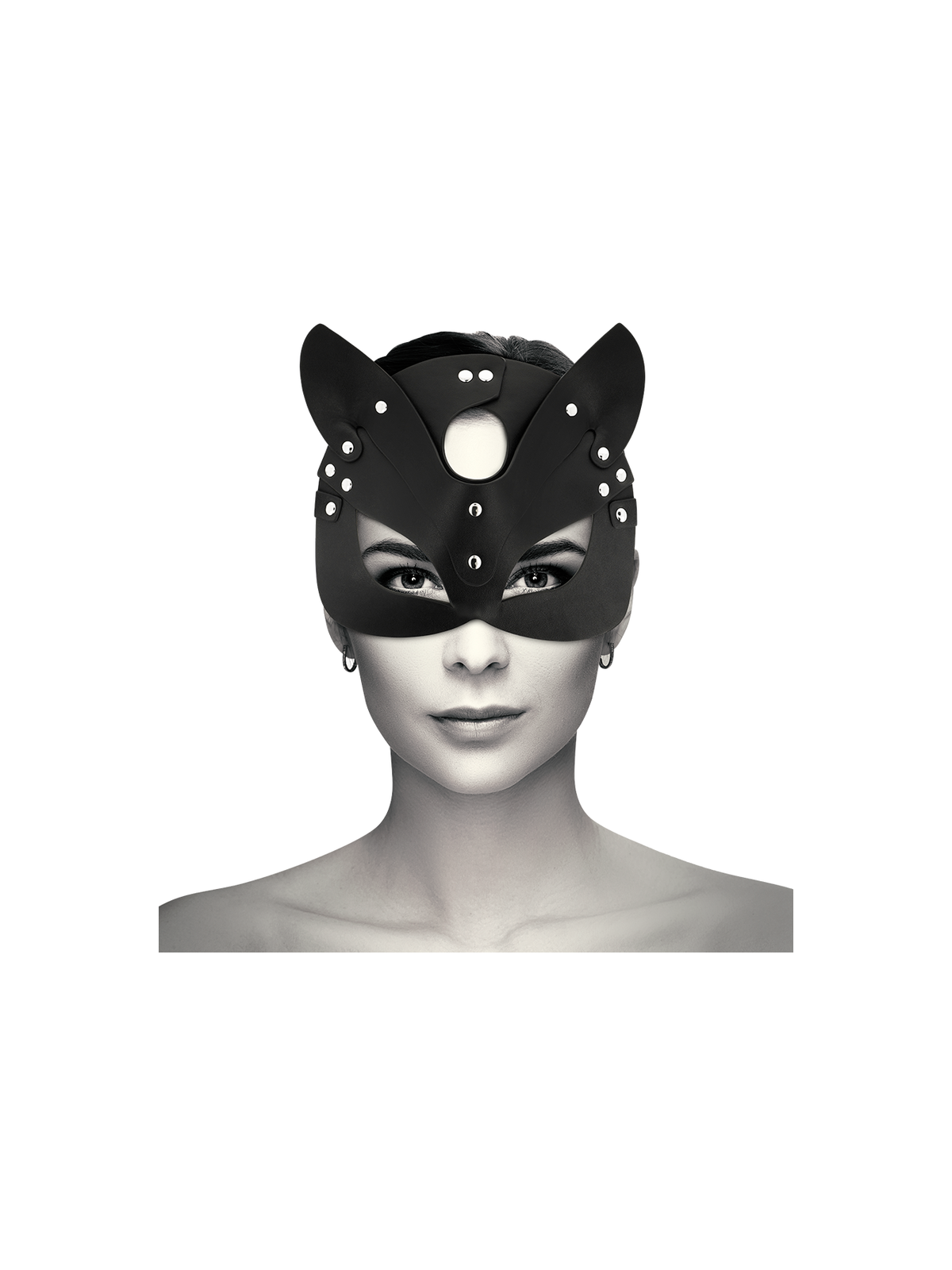 COQUETTE CHIC DESIRE - MASCHERA VEGANA IN PELLE CON ORECCHIE DI GATTO