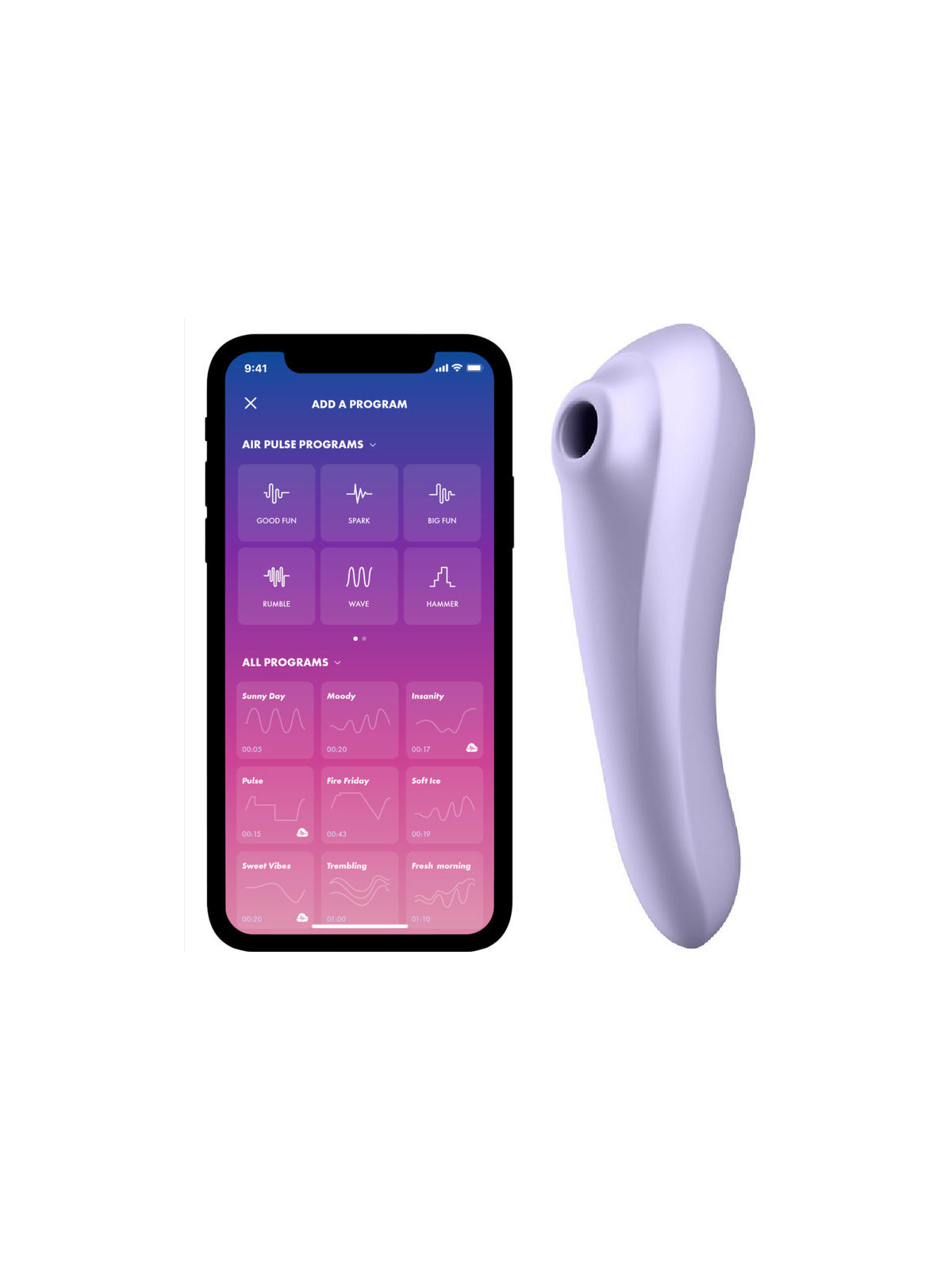 SATISFYER - VIBRATORE DUAL PLEASURE AIR PULSE MAUVE