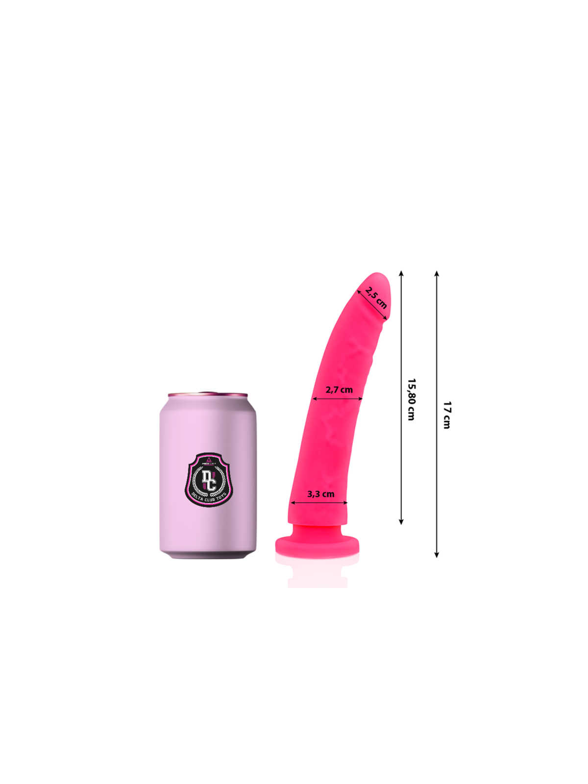 DELTA CLUB - TOYS DILDO MEDICO ROSA IN SILICONE 17 CM -O- 3 CM