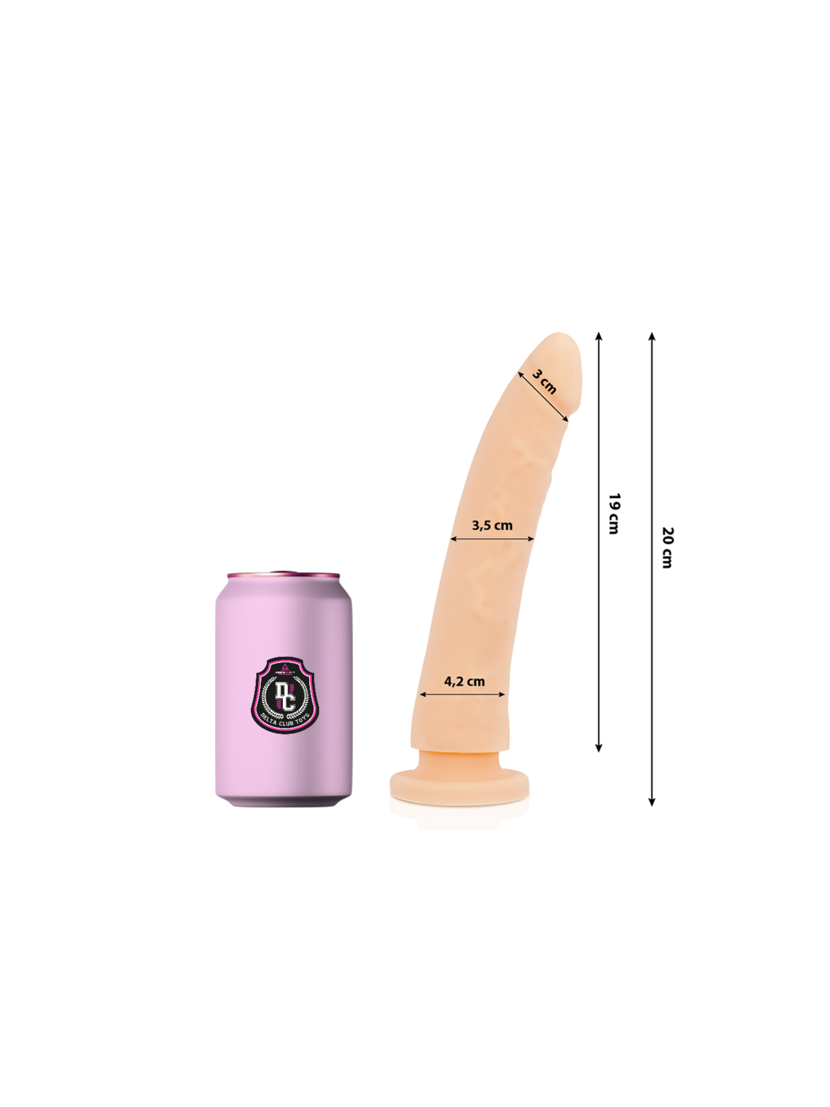 DELTA CLUB - TOYS DILDO NATURALE IN SILICONE MEDICO 20 CM -O- 4 CM