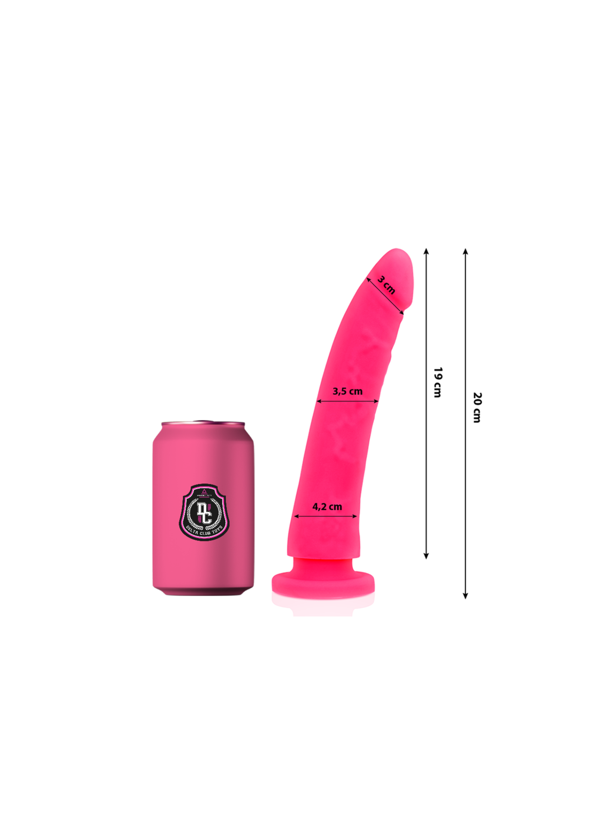 DELTA CLUB - TOYS DILDO MEDICO ROSA IN SILICONE 20 CM -O- 4 CM