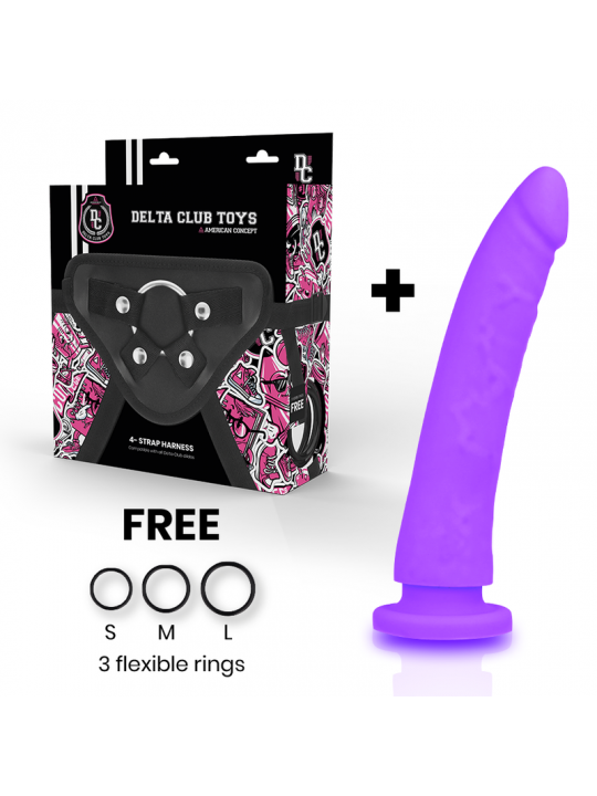 DELTA CLUB - TOYS ARNES + DONG SILICONE VIOLA 20 CM -O- 4 CM