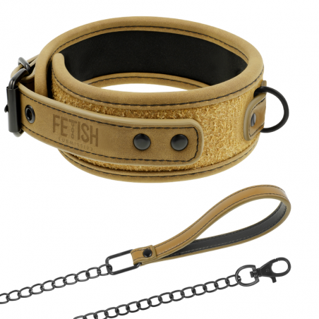 FETISH SUBMISSIVE ORIGEN - COLLANA FODERATA IN NEOPRENE CON CATENA