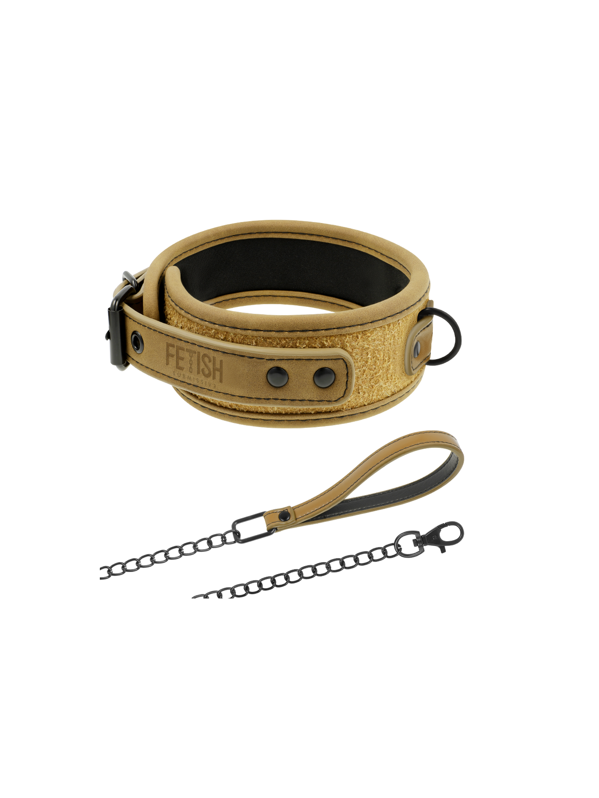 FETISH SUBMISSIVE ORIGEN - COLLANA FODERATA IN NEOPRENE CON CATENA