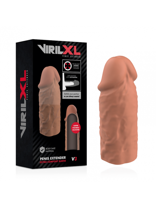 VIRILXL - ESTENSIONE DEL PENE IN SILICONE LIQUIDO V3 MARRONE