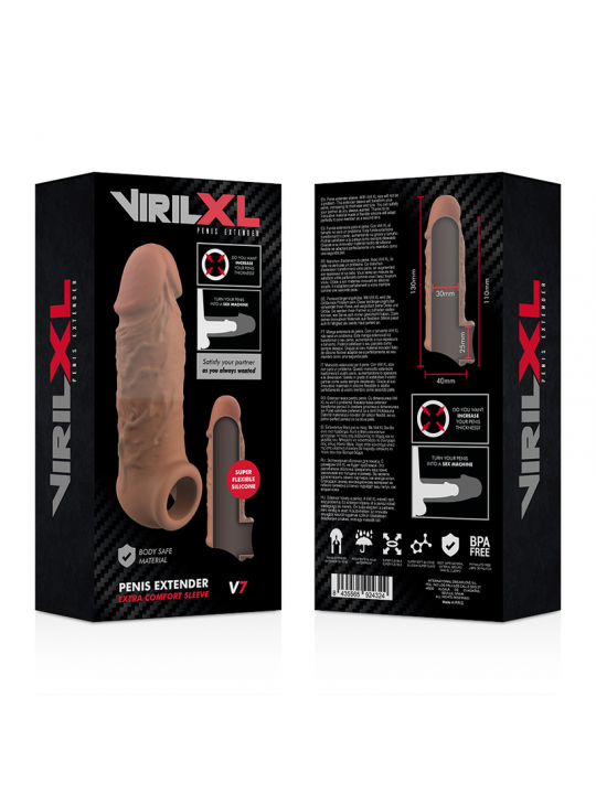 VIRILXL - ESTENSIONE DEL PENE IN SILICONE LIQUIDO V7 MARRONE