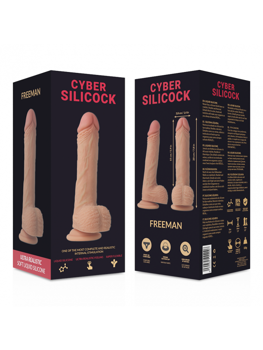 CYBER SILICOCK - SILICONE LIQUIDO MORBIDO ULTRA REALISTICO FREEMAN 20 CM -O- 3.8 CM