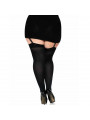 LEG AVENUE - CALZINI IN NYLON NERO CON FIOCCO NERO TAGLIA PLUS