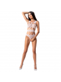 PASSION - WOMAN BS083 BODY TEDDY NET BIANCO TAGLIA UNICA