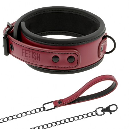 FETISH SUBMISSIVE DARK ROOM - COLLANA A CATENA CON FODERA IN NEOPRENE