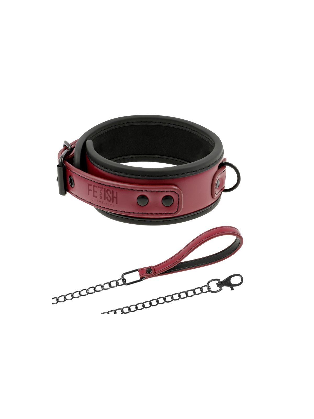 FETISH SUBMISSIVE DARK ROOM - COLLANA A CATENA CON FODERA IN NEOPRENE