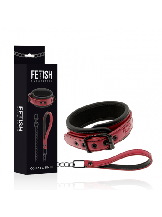 FETISH SUBMISSIVE DARK ROOM - COLLANA A CATENA CON FODERA IN NEOPRENE