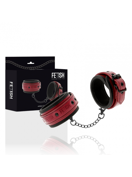 FETISH SUBMISSIVE DARK ROOM - MANETTE ALLA CAVIGLIA VEGAN IN PELLE CON FODERA IN NEOPRENE