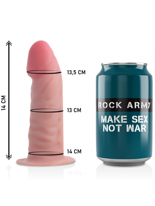 ROCKARMY - IMBRACATURA + DILDO REALISTICO TIGRE A DOPPIA DENSIT 14 CM -O- 4.46 CM