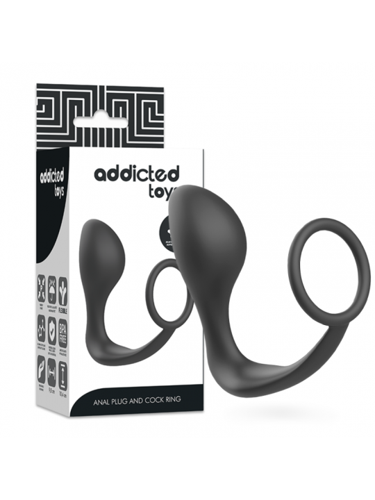 ADDICTED TOYS - PLUG ANALE CON ANELLO IN SILICONE NERO