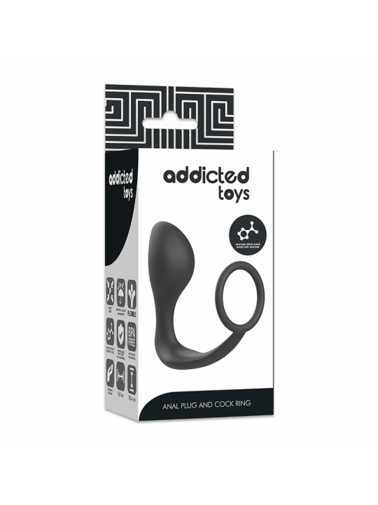 ADDICTED TOYS - PLUG ANALE CON ANELLO IN SILICONE NERO